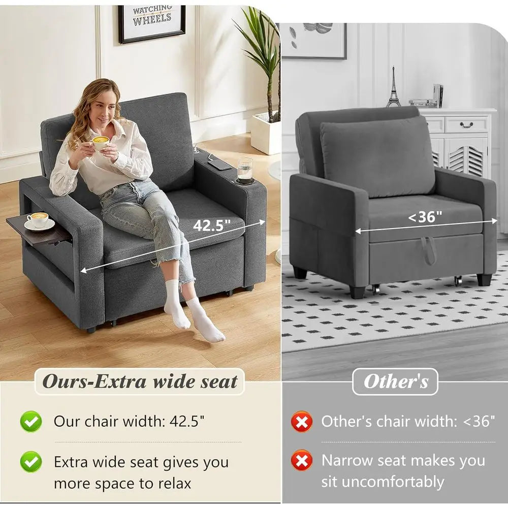 3-in-1 Convertible Sleeper Sofa Chair