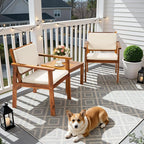 Chairs 3 Piece Acacia Wood Patio Furniture