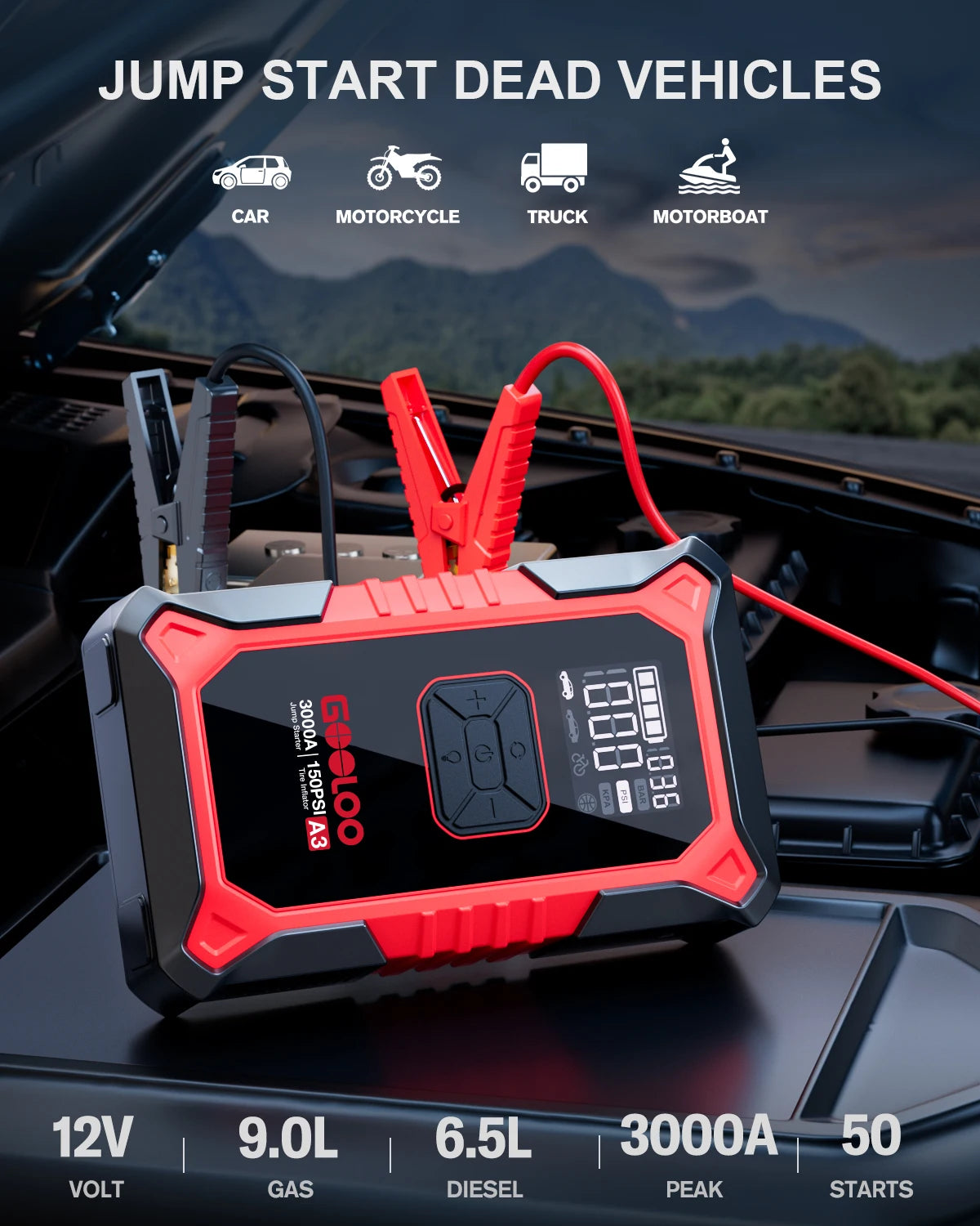 Jump Starter with Air Compressor
