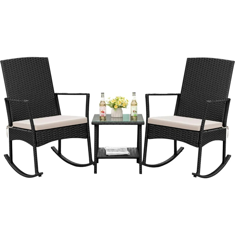 Rocking Chair Outdoor PE Rattan Patio Chairs