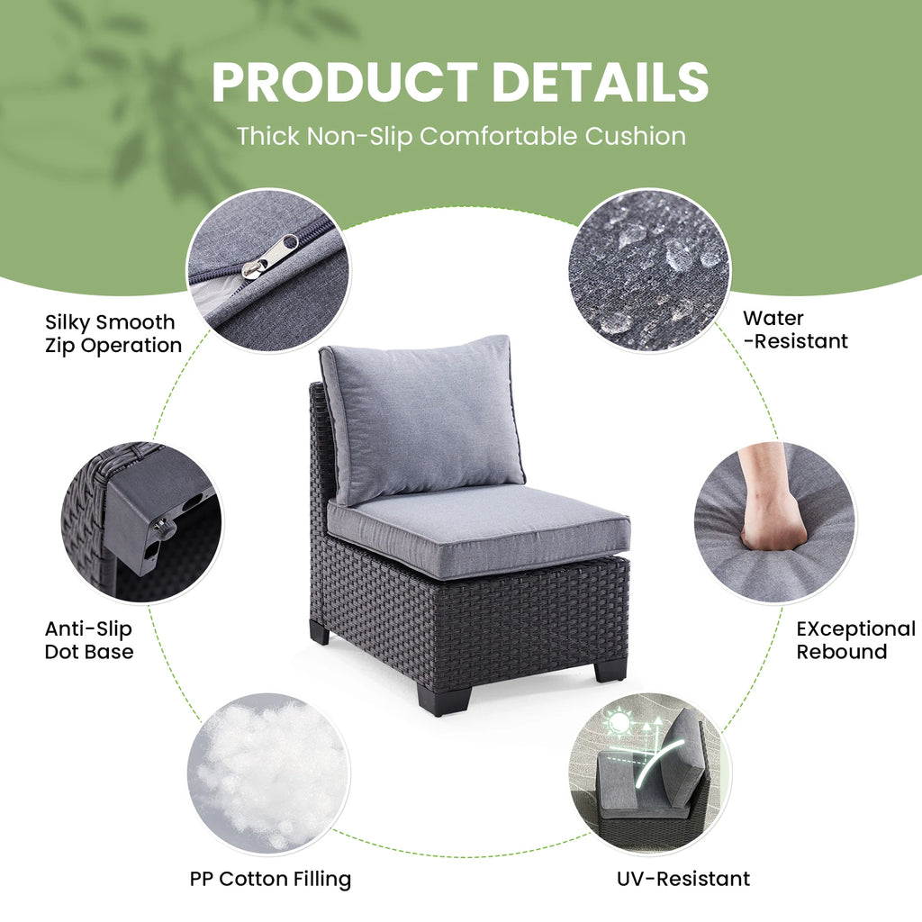 Patio Sectional Sofa Set,