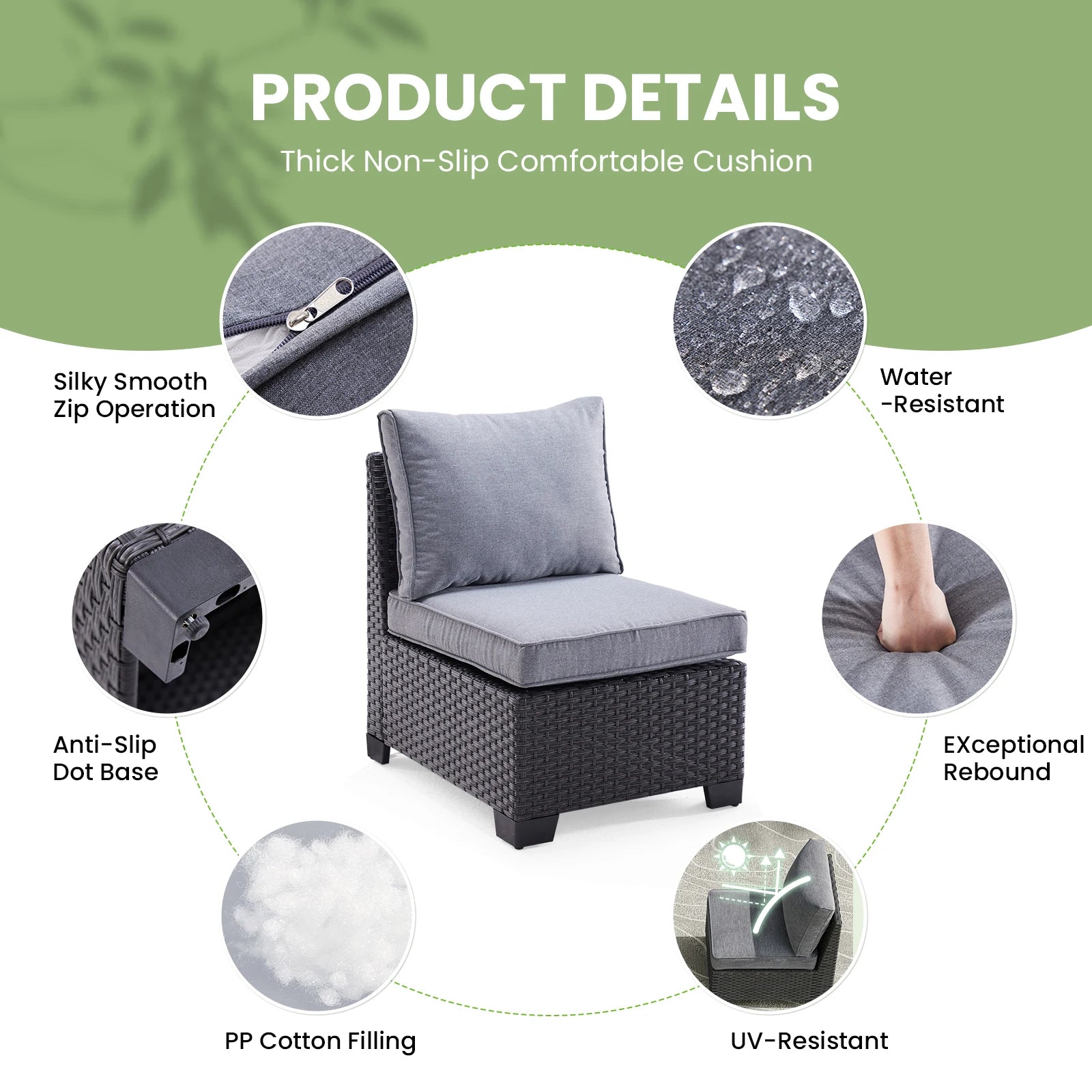 Patio Sectional Sofa Set,