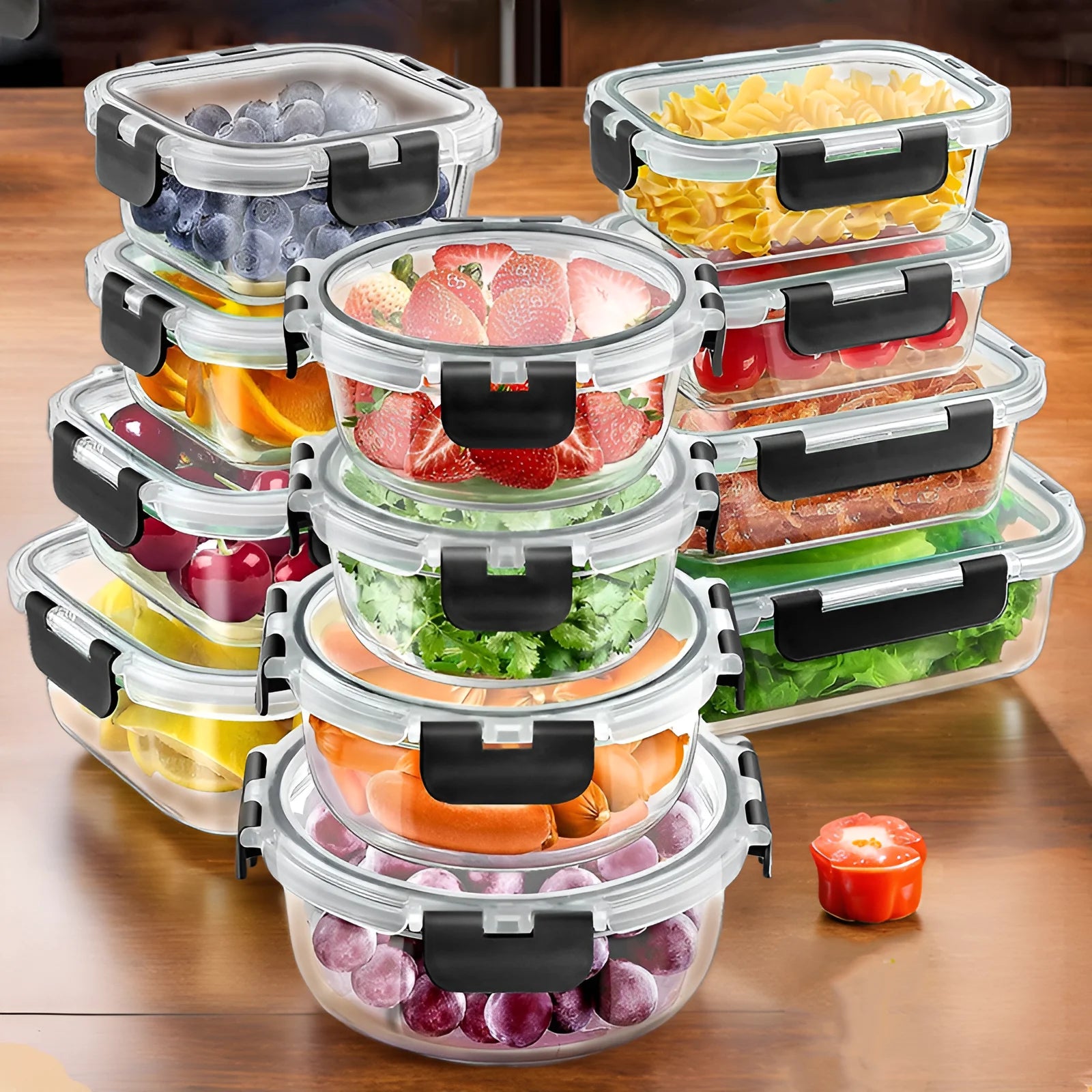12pcs Glass Lunch Box Food Storage