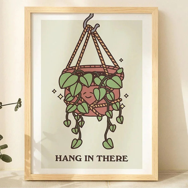 1pc Green Botanical Leaves Interior Art Print