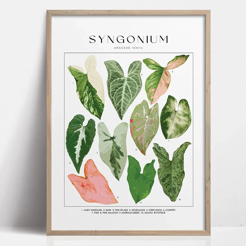 1pc Green Botanical Leaves Interior Art Print
