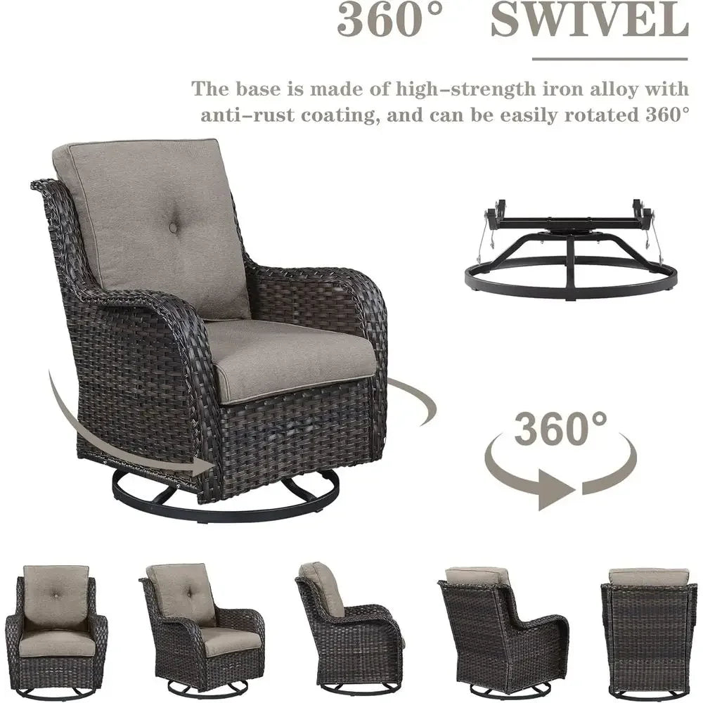Gray Cushioned 5-Piece Patio Furniture Set