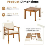 Chairs 3 Piece Acacia Wood Patio Furniture
