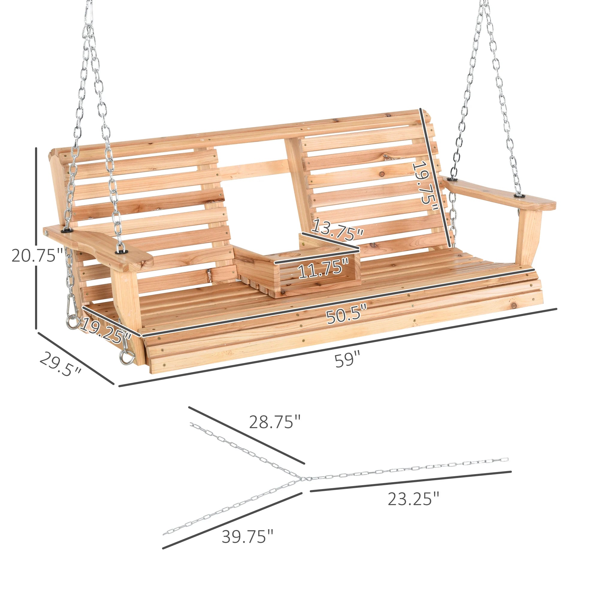 Outdoor 3-Person Patio Outdoor Swing