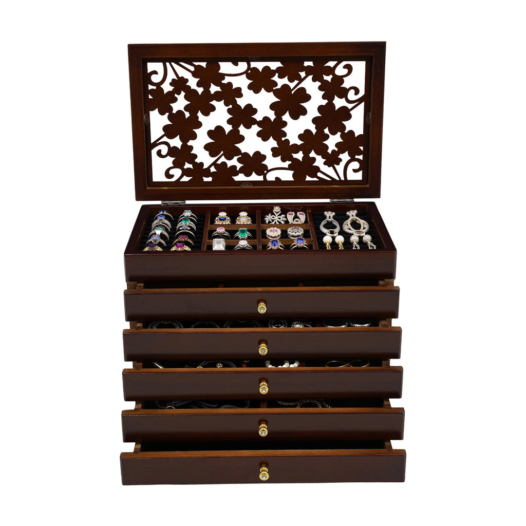 6 Layers Wooden Jewelry Boxes