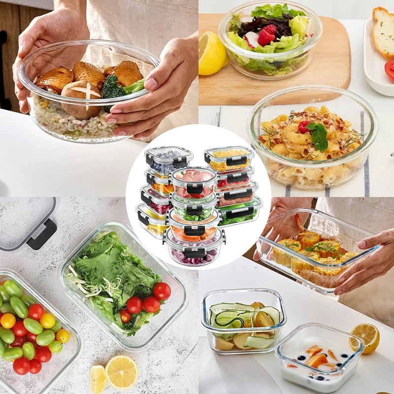 12pcs Glass Lunch Box Food Storage