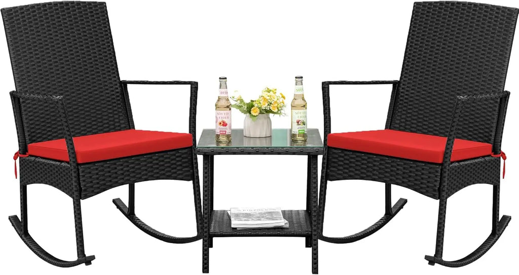 Rocking Chair Outdoor PE Rattan Patio Chairs