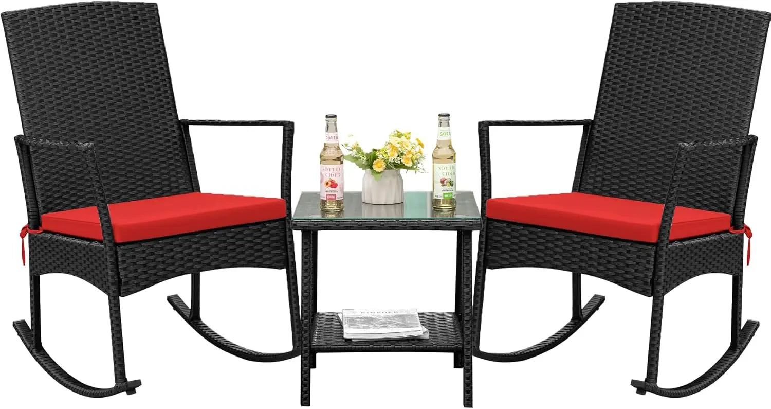 Rocking Chair Outdoor PE Rattan Patio Chairs