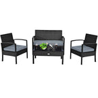 4pcs Outdoor Patio Rattan Wicker