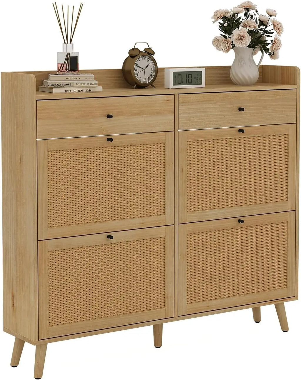 Rattan Shoe Cabinet Storage