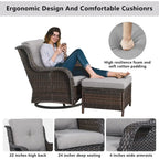 Gray Cushioned 5-Piece Patio Furniture Set