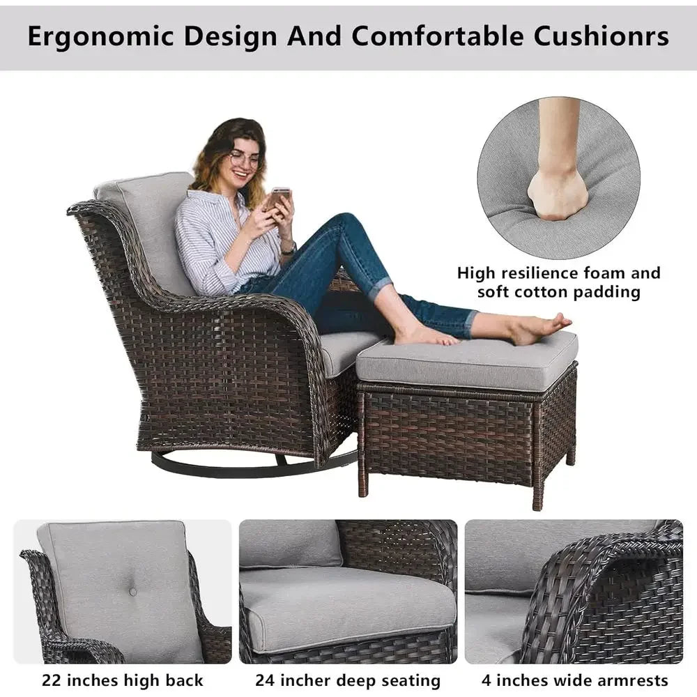 Gray Cushioned 5-Piece Patio Furniture Set
