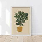 1pc Green Botanical Leaves Interior Art Print