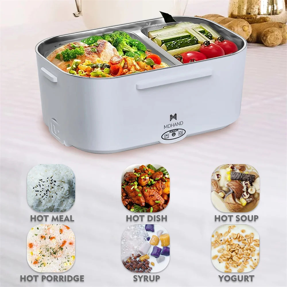 65W 1.5L Electric Lunch Box Food Warmer Portable Food Heater for Car Or Home - Leak Proof, Lunch Heating Microwave for Truckers