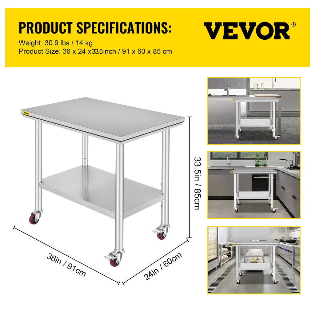 Stainless Steel Kitchen Worktable