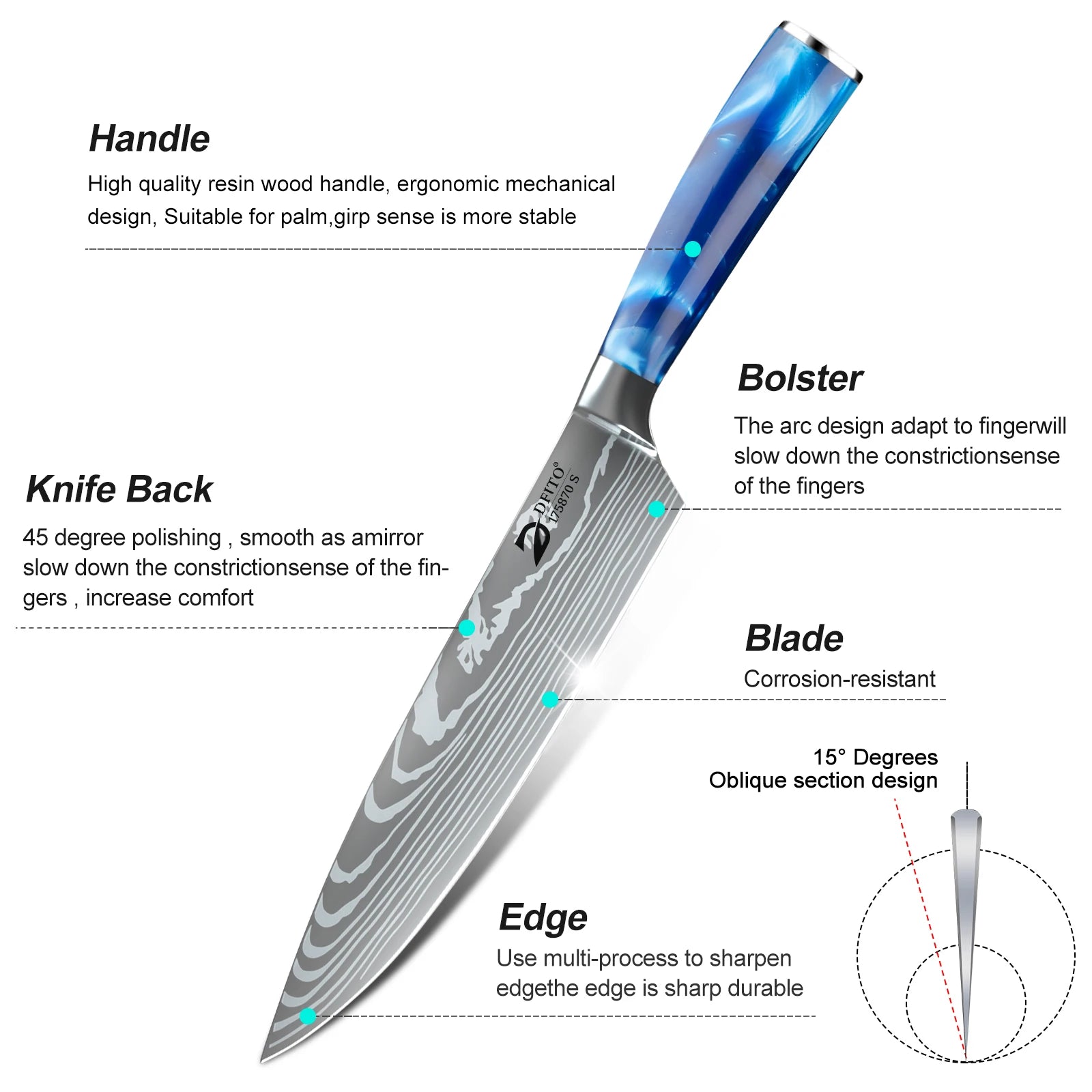 8PCS Chef Knife Kitchen Knives Set