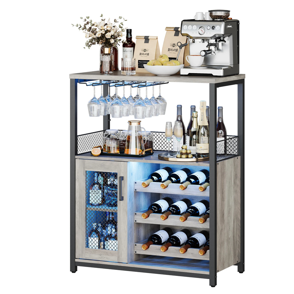 36" Wine Bar Cabinet with LED Lights