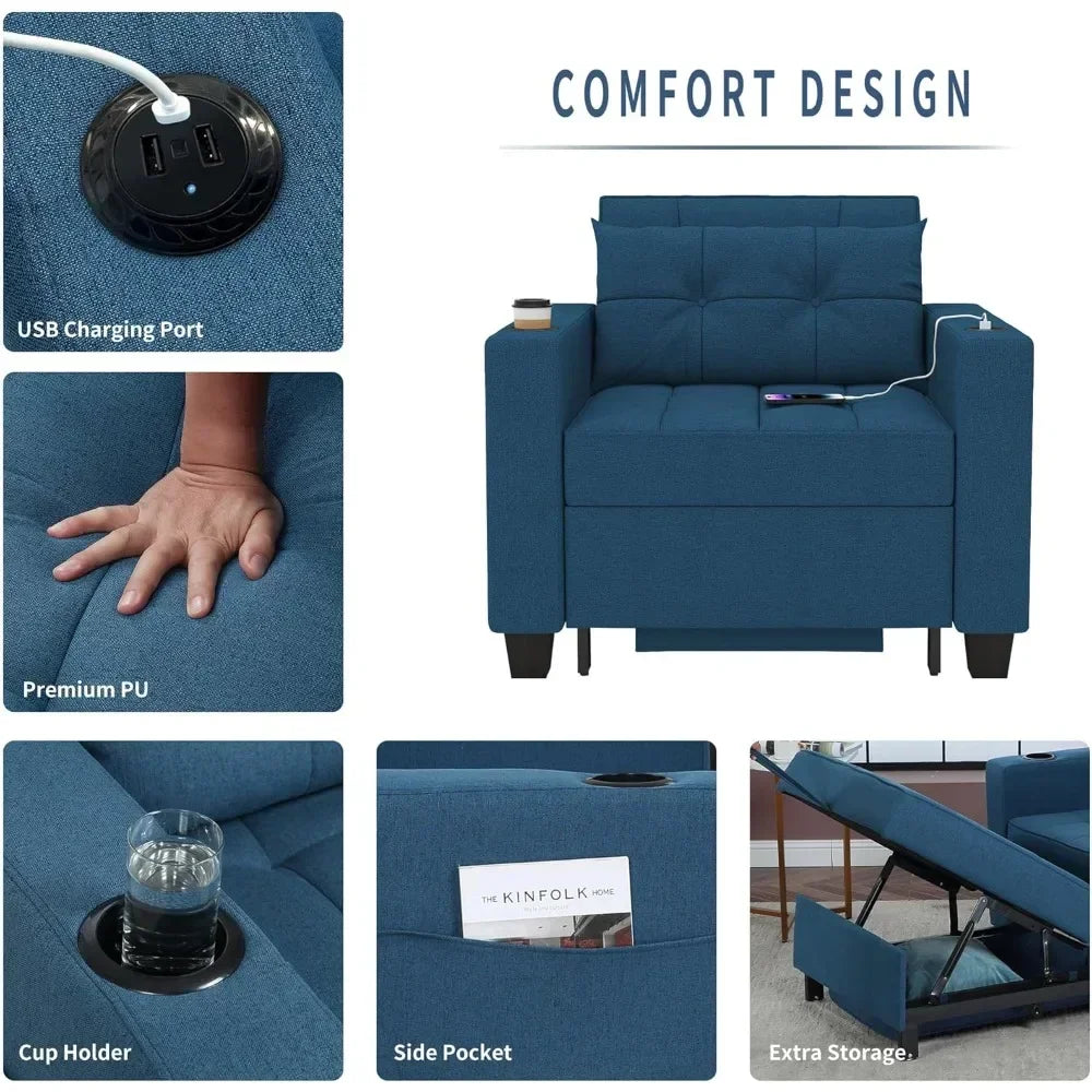 3-in-1 convertible chair bed