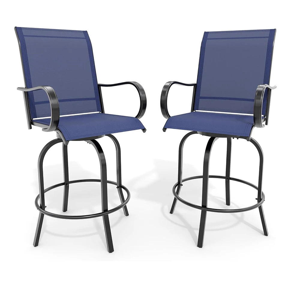 2 Piece Outdoor Swivel Bar Chairs