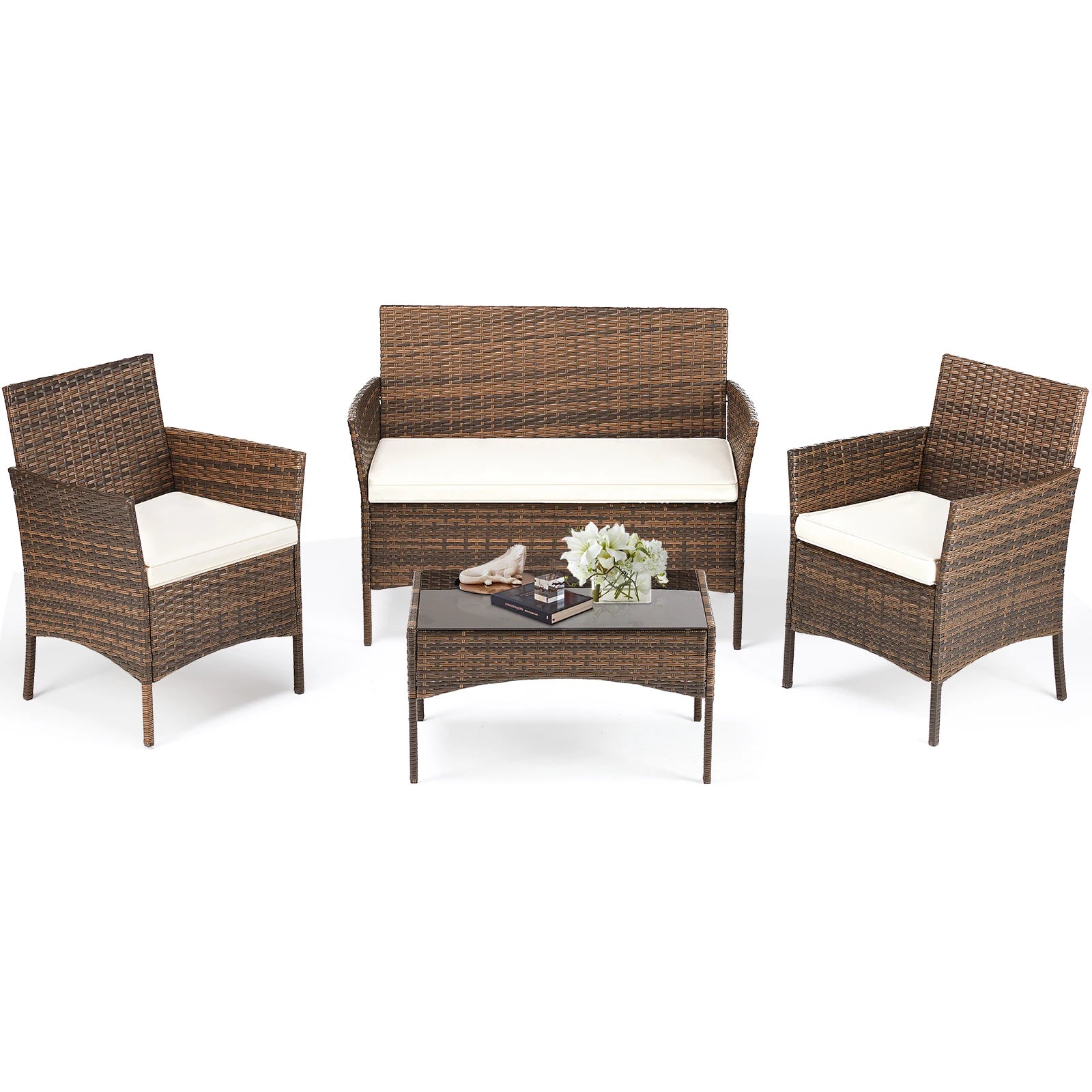 JHK 4 Piece Outdoor Patio Furniture Set