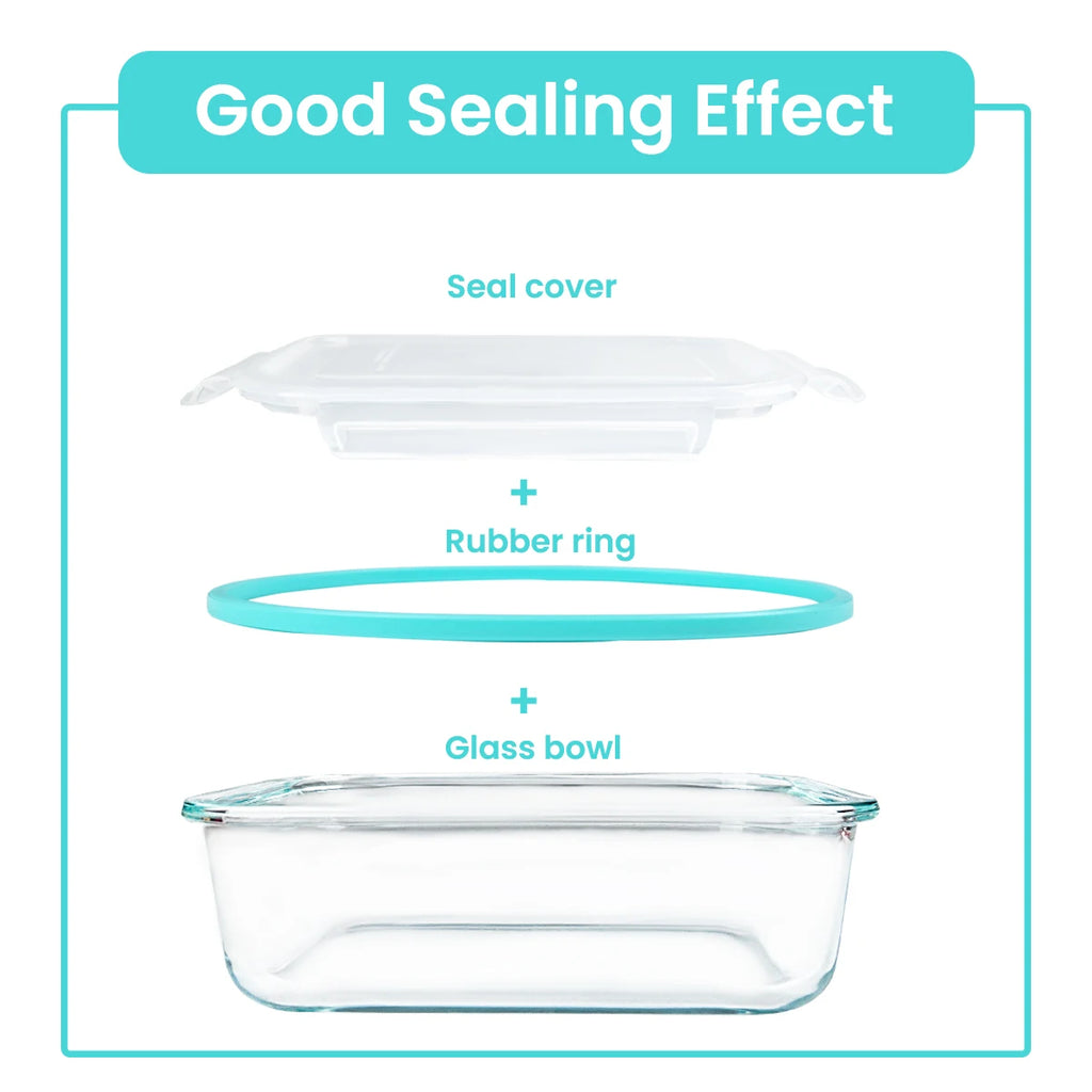 8pcs Glass Food Storage Containers Set