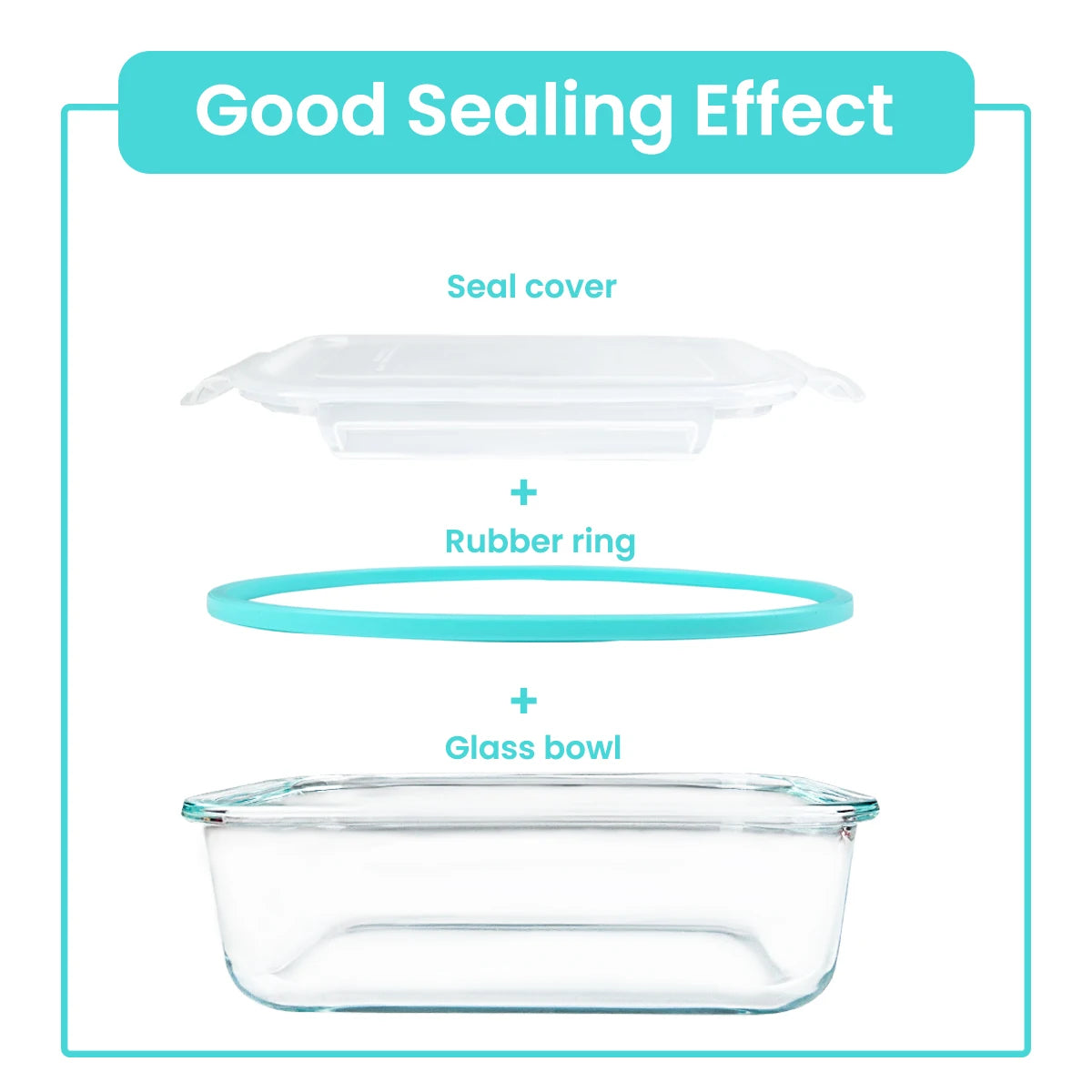 8pcs Glass Food Storage Containers Set