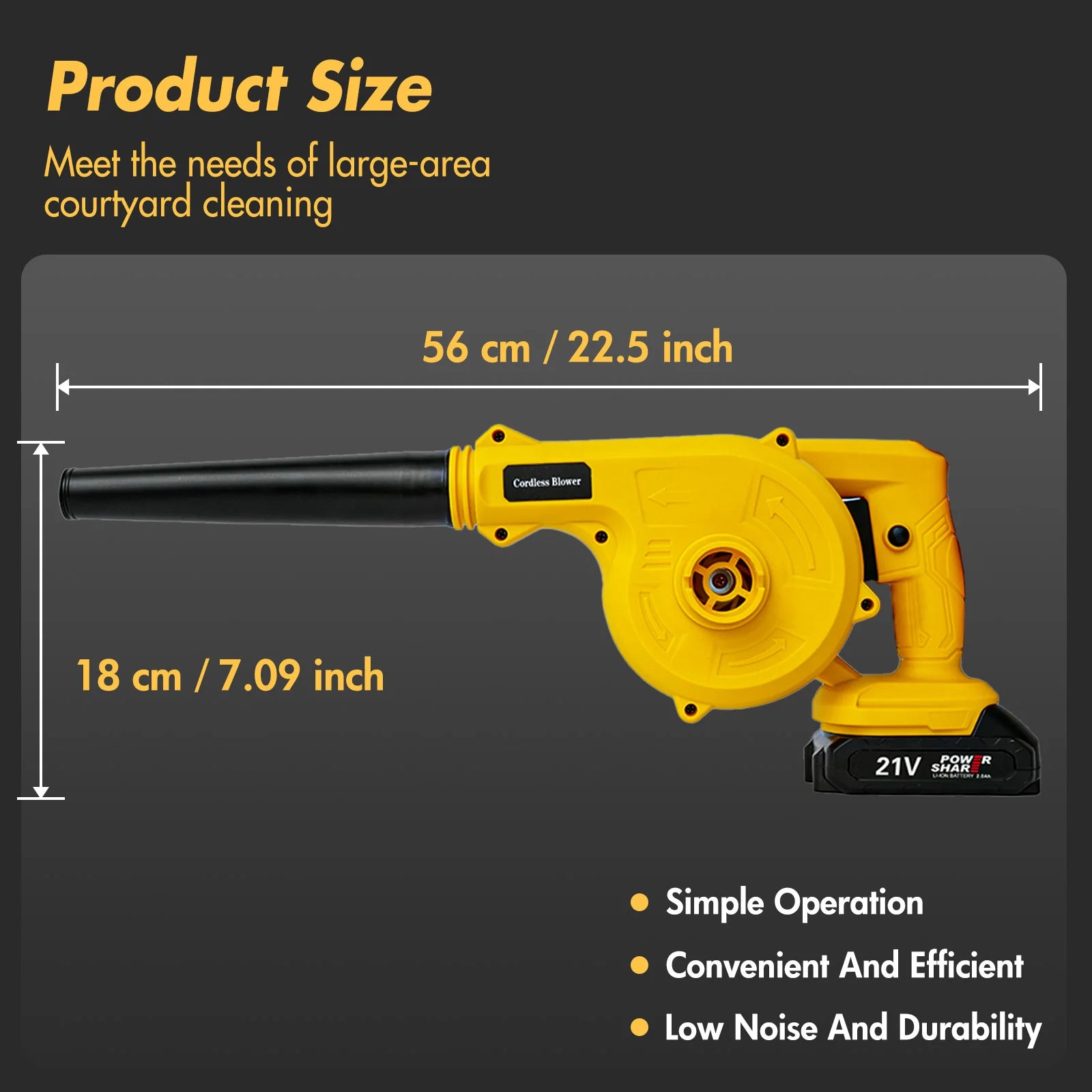 2-in-1 Cordless Leaf Blower 21V