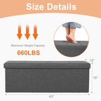 Folding Storage Ottoman Bench