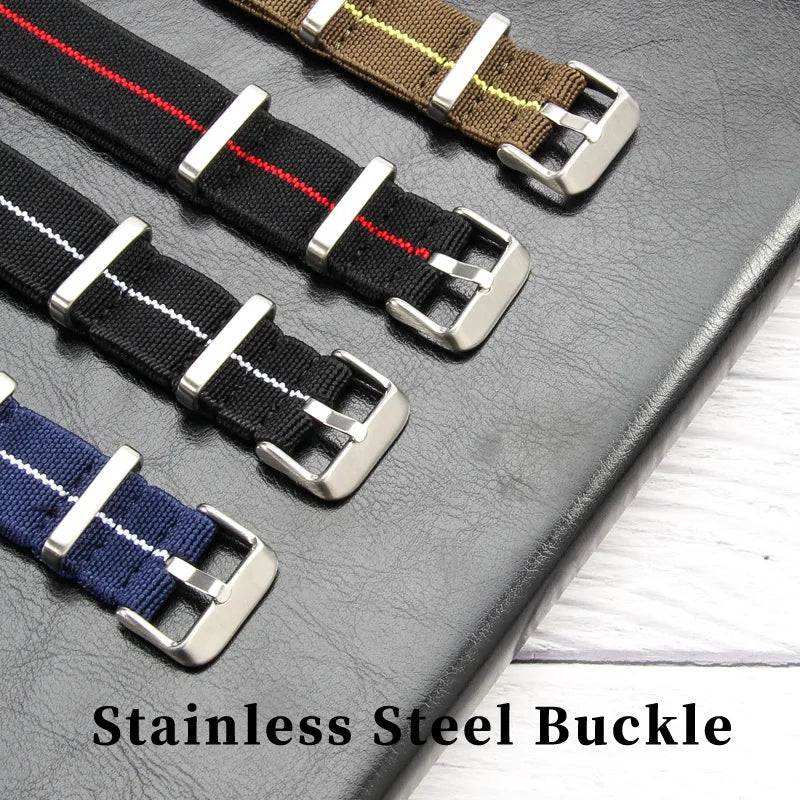 Elastic woven nato watch strap Nylon