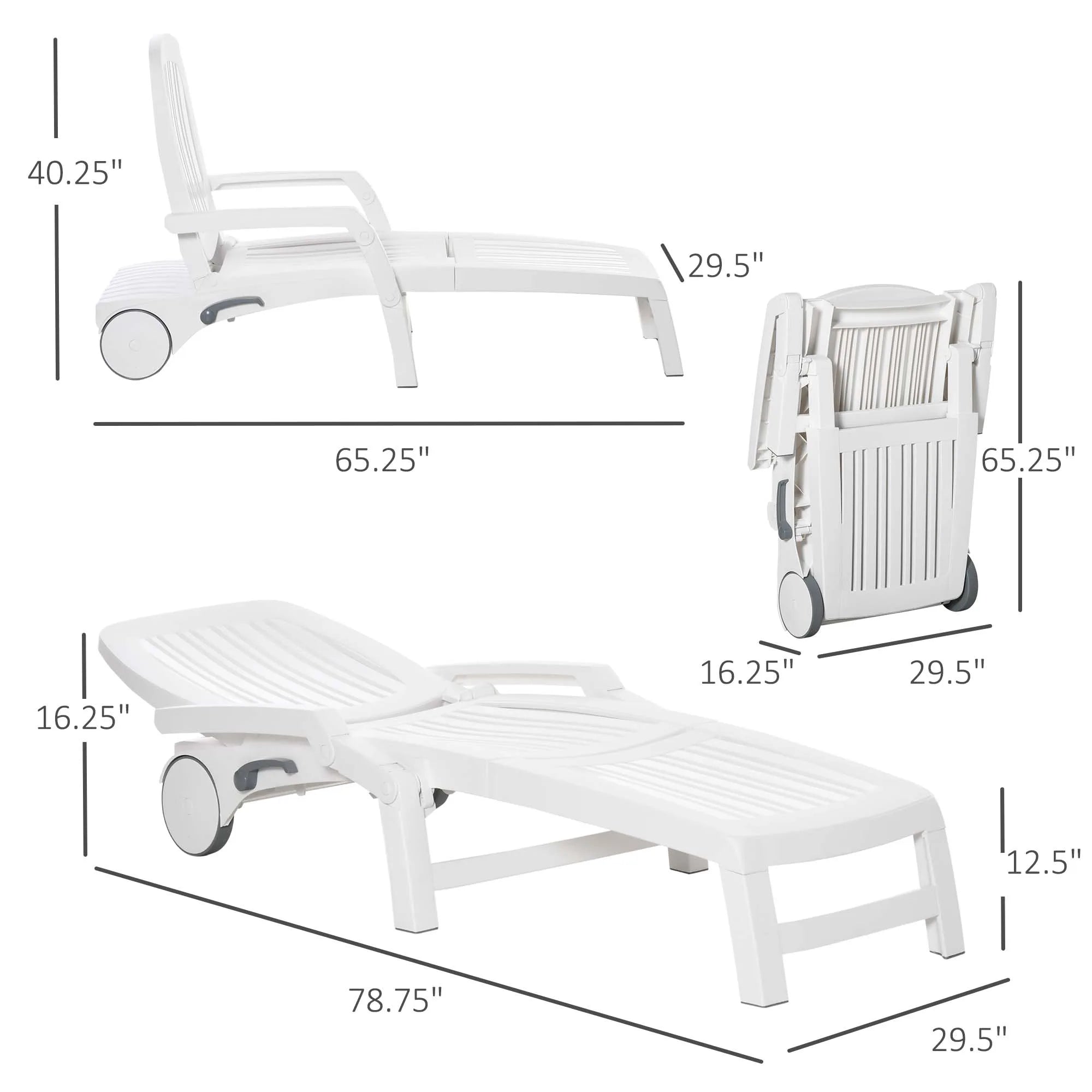 Folding Chaise Lounge, Storage