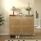 Rattan Shoe Cabinet Storage