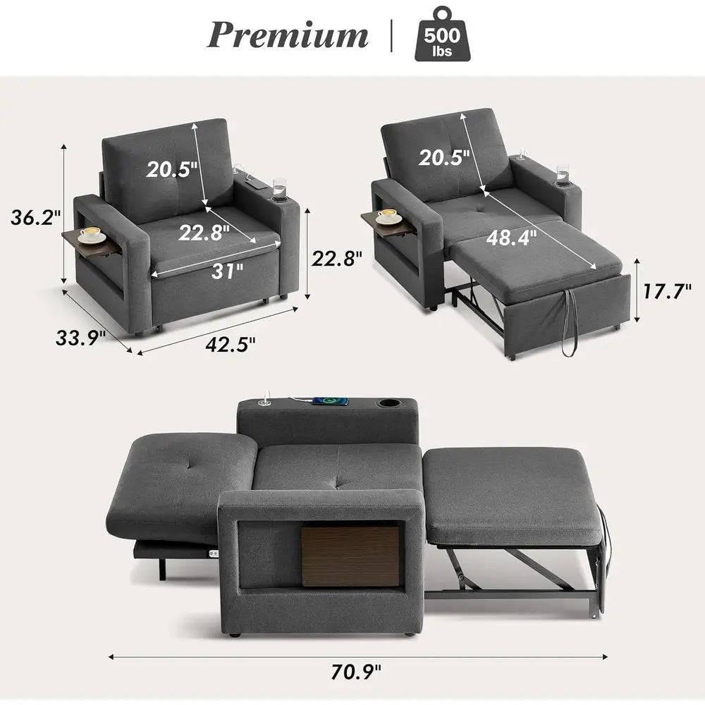 3-in-1 Convertible Sleeper Sofa Chair