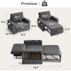 3-in-1 Convertible Sleeper Sofa Chair