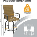 2 Piece Outdoor Swivel Bar Chairs
