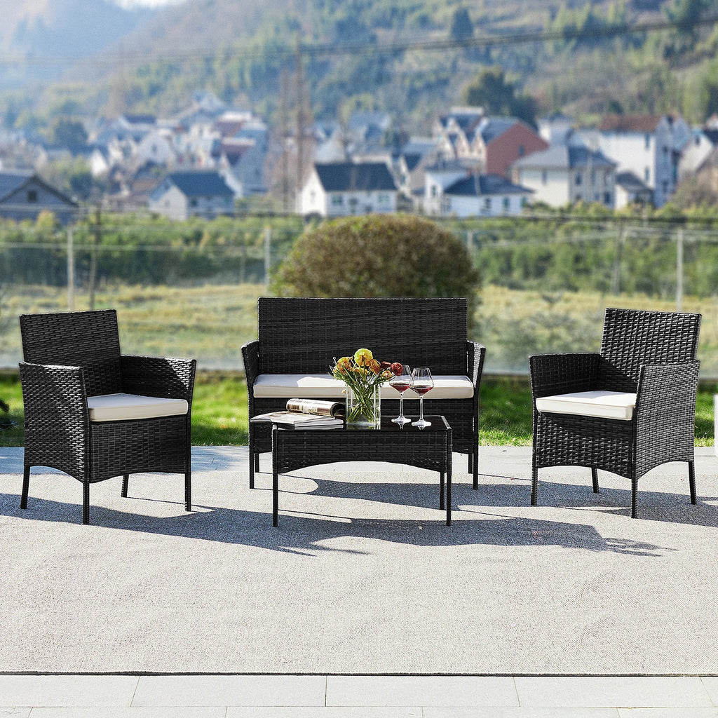 JHK 4 Piece Outdoor Patio Furniture Set