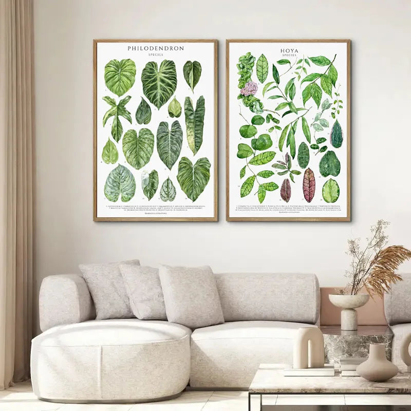 1pc Green Botanical Leaves Interior Art Print