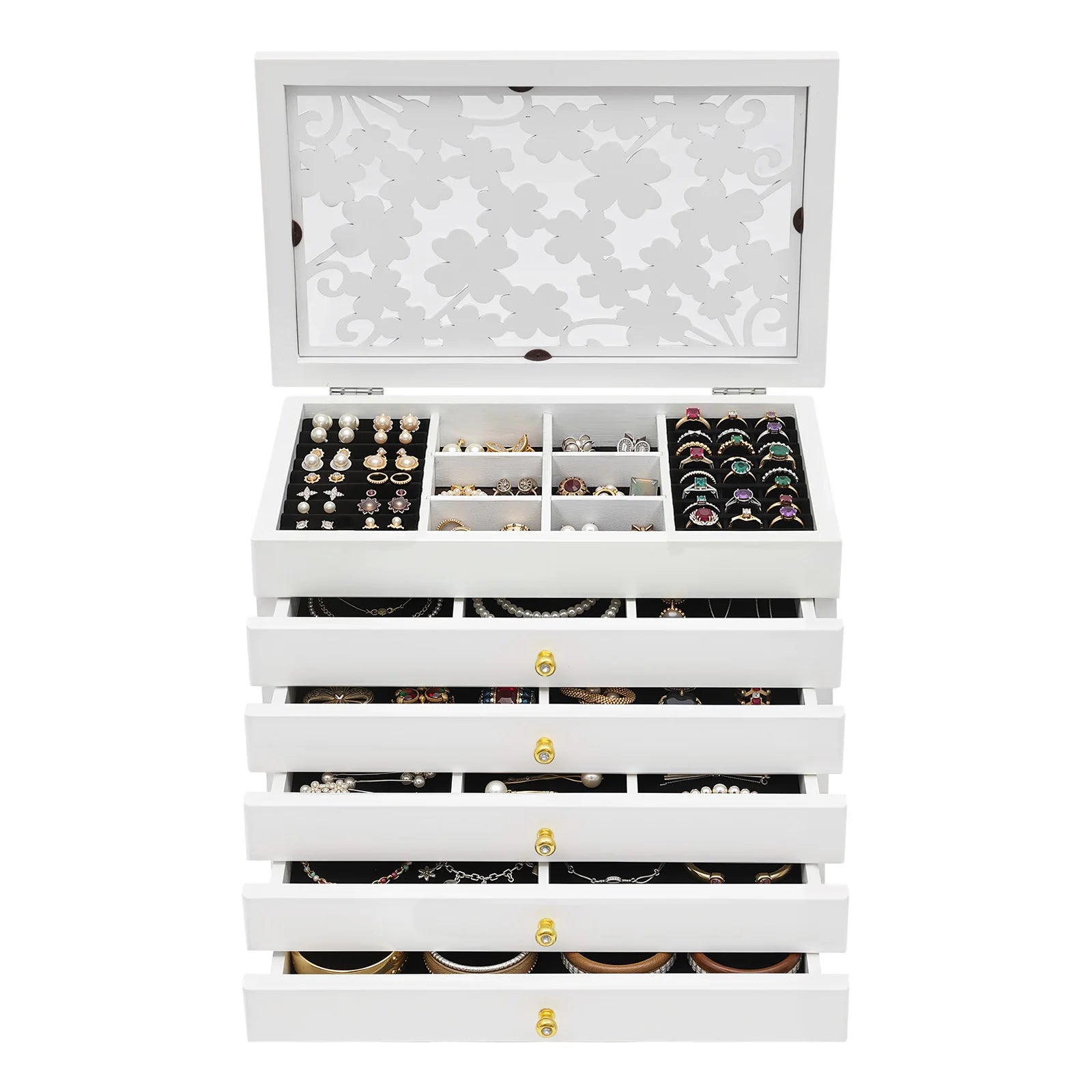 6 Layers Wooden Jewelry Boxes