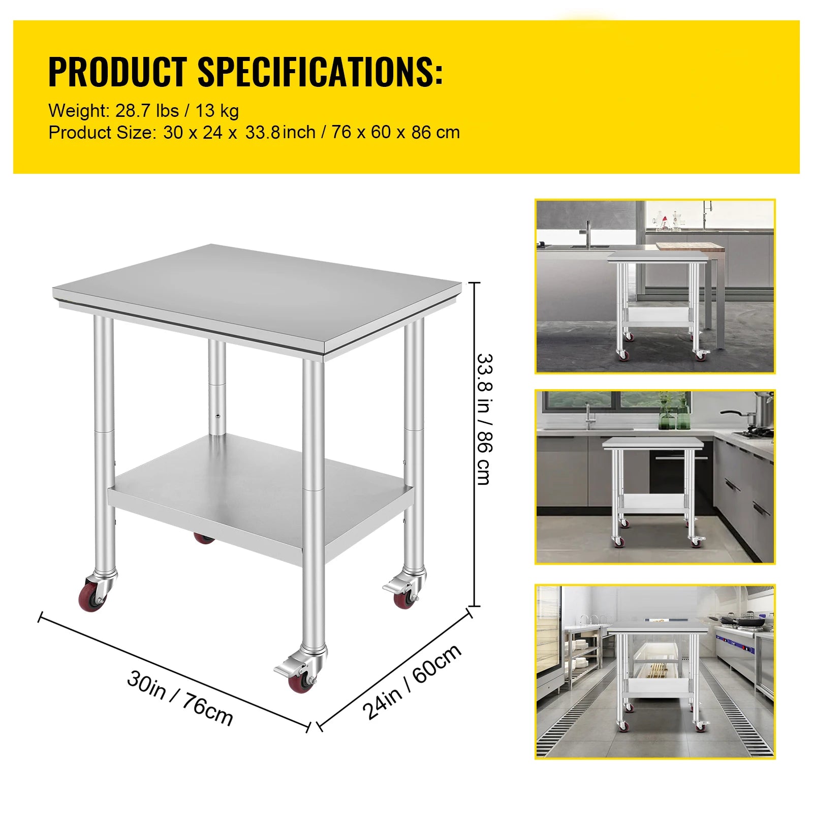 Stainless Steel Kitchen Worktable