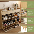 Rattan Shoe Cabinet Storage