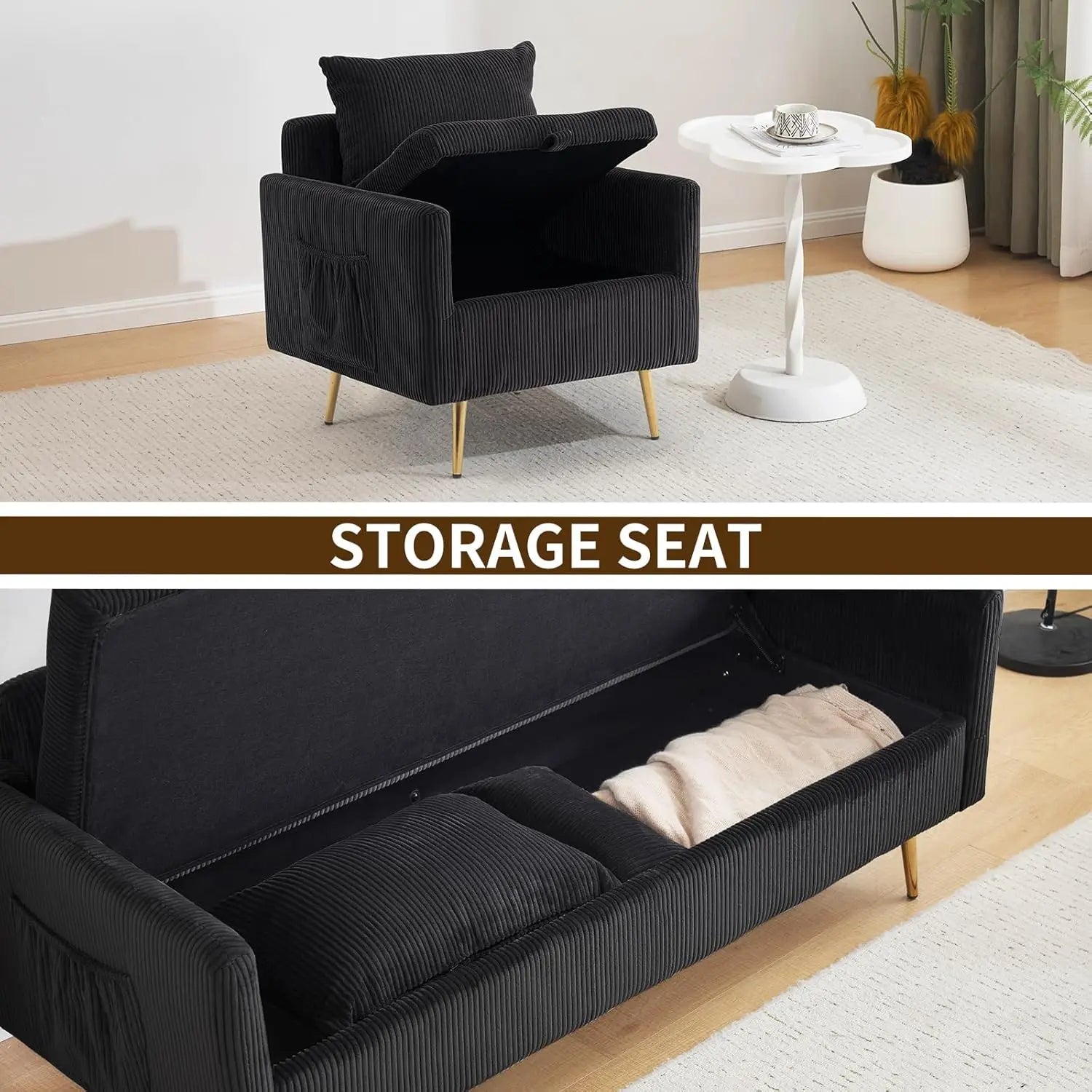 3pc Storage Sofa Set  Loveseat Accent Chairs