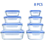 8pcs Glass Food Storage Containers Set