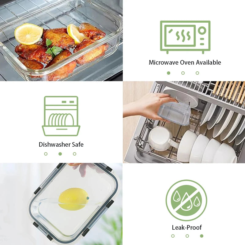 12pcs Glass Lunch Box Food Storage