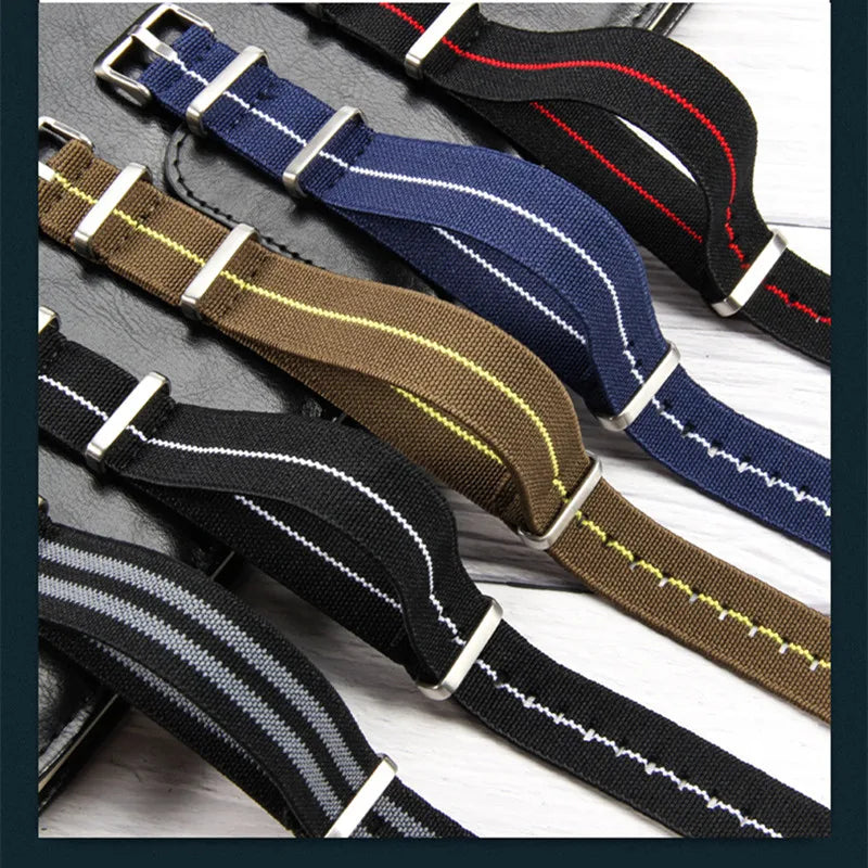 Elastic woven nato watch strap Nylon