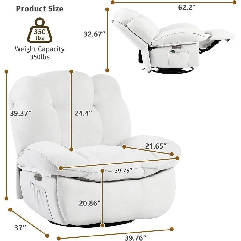 Power Recliner Chair, Swivel Rocker Recliner