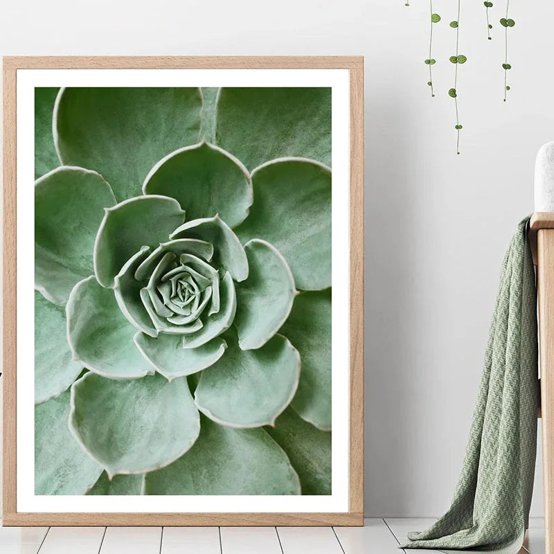 1pc Green Botanical Leaves Interior Art Print
