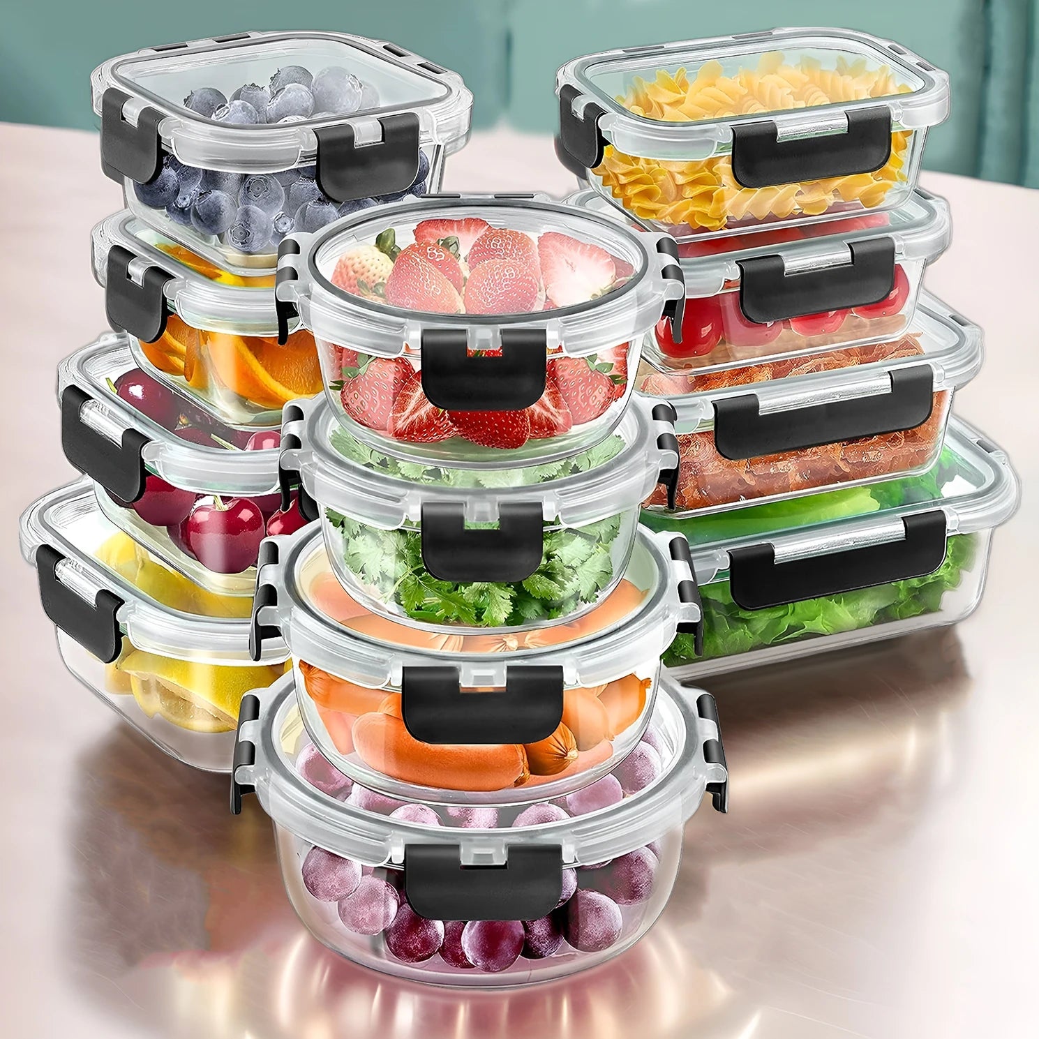 12pcs Glass Lunch Box Food Storage